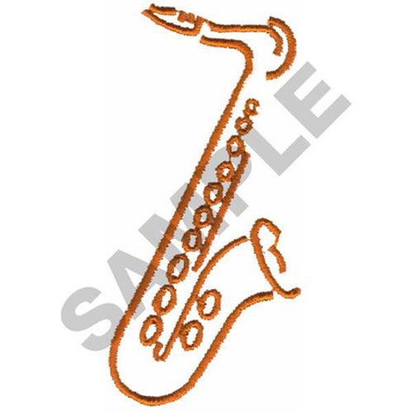 Saxophone Outline - Machine Embroidery Design