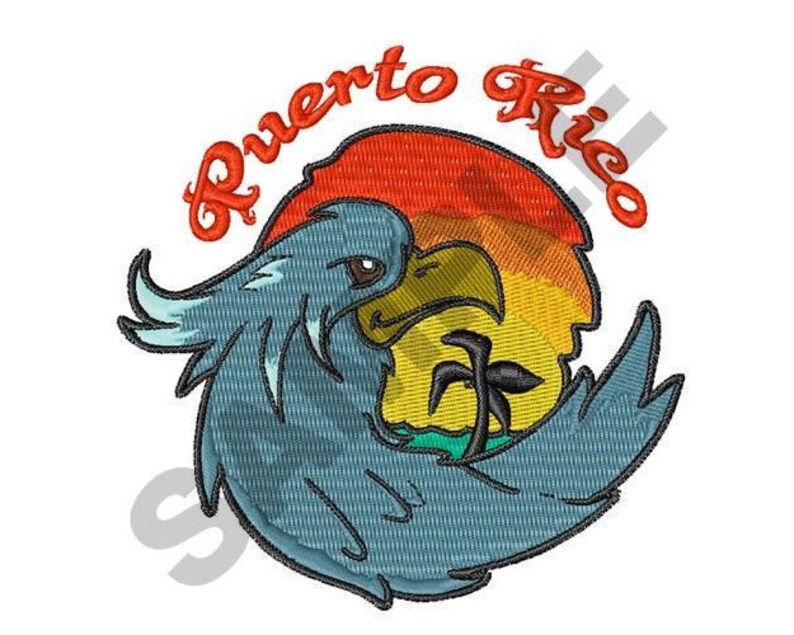 Tropical Puerto Rico Machine Embroidery Design Etsy