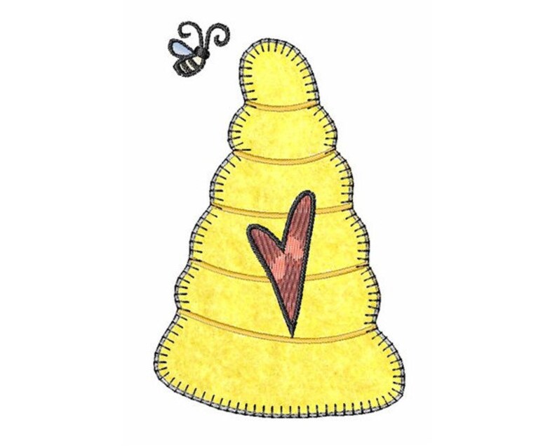 Beehive Applique Machine Embroidery Design Etsy