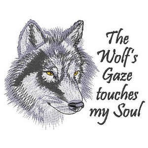 Wolfs Gaze Touches Soul - Machine Embroidery Design