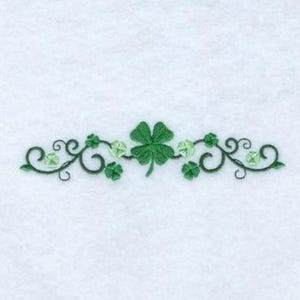 Irish Clovers Line - machineborduurontwerp, St. Patrick&#39;s Day-randborduurpatroon, klavers decoratie borduurontwerp,
