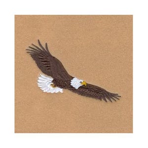 Soaring Eagle - Machine Embroidery Design, Flying Bald Eagle Embroidery Pattern, Bird Embroidery Design