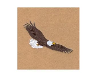 Soaring Eagle - Machine Embroidery Design, Flying Bald Eagle Embroidery Pattern, Bird Embroidery Design