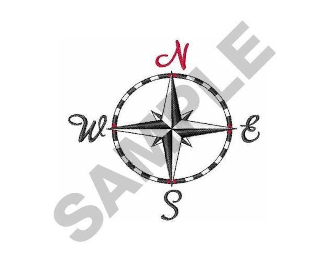 Compass Machine Embroidery Design Etsy