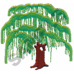 Gråtande pilträd - Maskinbroderidesign