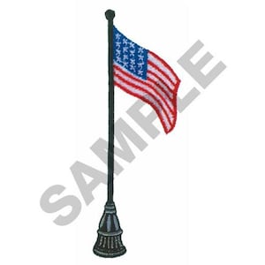 Amerikanische Flagge an der Stange - Stickdatei