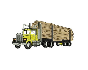 Semi Hauling Timber - Machine Embroidery Design