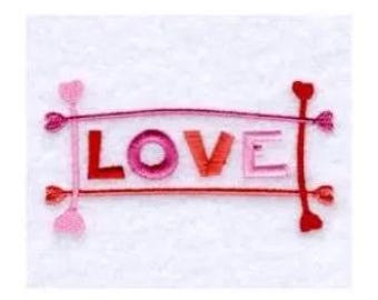 Símbolo de amor - Diseño de bordado a máquina, patrón de bordado de corazones de amor, diseño de bordado de amor para el Día de San Valentín