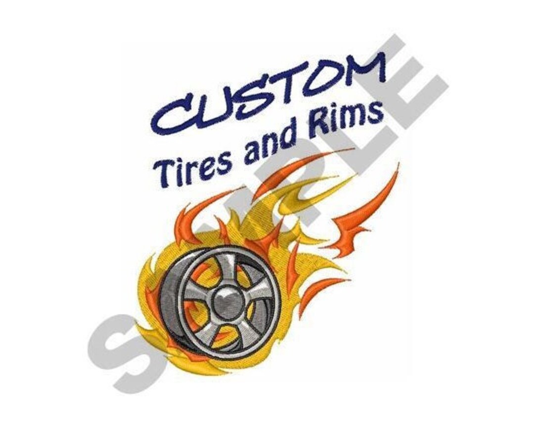 Custom Tires and Rims Machine Embroidery Design Etsy