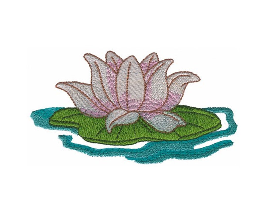 Water Lily Machine Embroidery Design Etsy