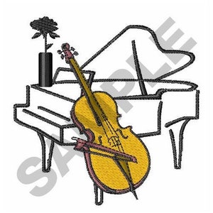 Piano And Cello - Machine Embroidery Design