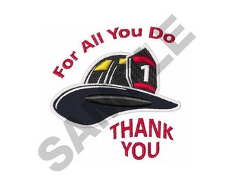Firefighter Thank You - Machine Embroidery Design