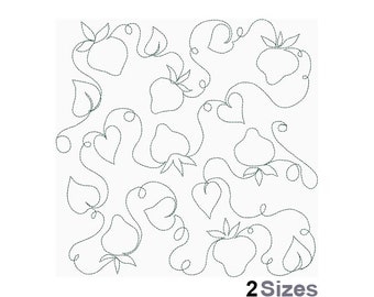 Strawberry Patch Large Square - Machine Embroidery Design