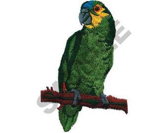Diseño de bordado a máquina de loro