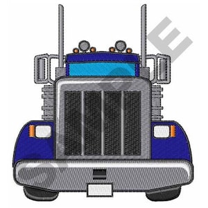 Semi Truck Front - Machine Embroidery Design