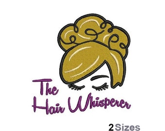 The Hair Whisperer - Machine Embroidery Design - 2 Sizes