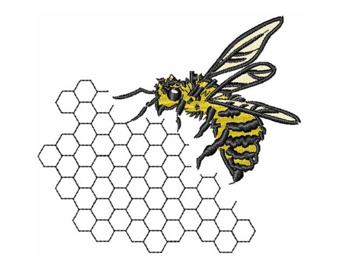 Bee Honeycomb Machine Embroidery Design - Etsy