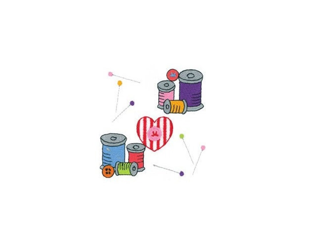 Spools of Thread Machine Embroidery Design Etsy