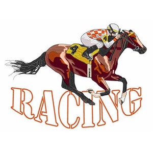 Horse Racing - Machine Embroidery Design