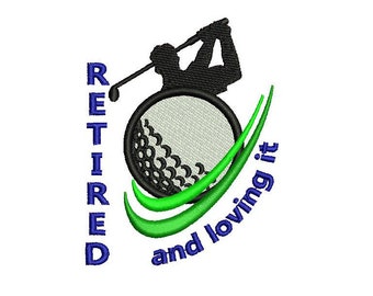Retired Golfer - Machine Embroidery Design