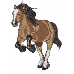 May include: A brown and white horse with a black mane and tail is running. The horse has white markings on its face and legs.