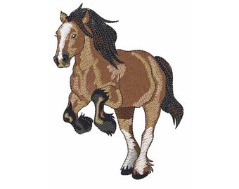 Rearing Draft Horse - Machine Embroidery Design