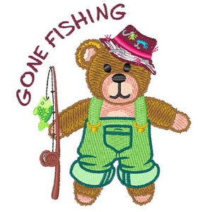 brown bear with fishing pole Recycled Iron Not to mention Bear Fishing Fishing rod' Poster,