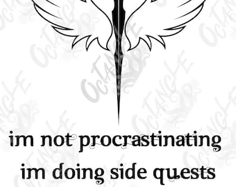 ADHD and Procrastination Side Quests - instant download - svg, png