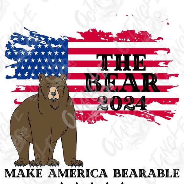 Man vs Bear - hot topic - The Bear 2024 - voting - for president - instant download - svg, png