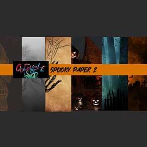 Spooky Digital Paper 2 - Digital background - Halloween scrapbook papers - JPG