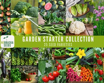 Garden Starter Seed Collection - Heirloom and Non-GMO Vegetable, Fruit and Herb Seeds for the Perfect Home Garden!