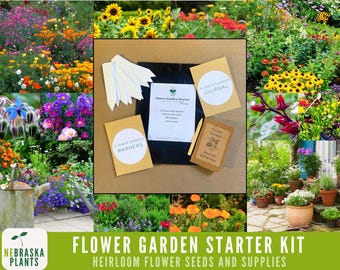 Flower Garden Starter Kit – 25 Unique Flower Seed Varieties + Everything you need to start a Stunning Flower Garden!
