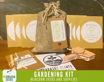 Garden Starter Seed Kit - Gardening Gift Collection of 12 Seed Varieties, Plant Markers and Journal - Gift for Gardeners