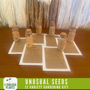 Unique garden starter kit with rare heirloom seeds for vegetables, herbs, and flowers