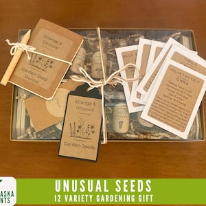 Unique gardening gift collection featuring rare and unusual heirloom seeds for gardeners