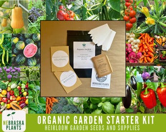 Organic Garden Seed Kit - 25 Organic Heirloom Seed Varieties + Plant Markers and Gardening Journal