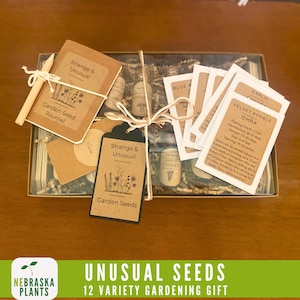 Gardening gift with unusual heirloom seeds for creating a distinctive home garden