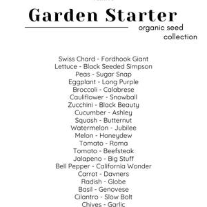 Eco-friendly garden seed kit with certified organic vegetable and herb seeds