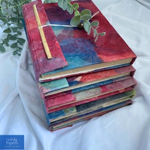 Journal fait main de manifestation, journal de feuilles de squelette, journal de feuilles de Bodhi, carnet fait main d'affirmation, livre blanc unique respectueux de l'environnement