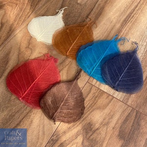 Assortiment de 18 feuilles de squelette fabrication de cartes, feuille de squelette pour le scrapbooking, feuille de squelette de Bodhi, feuille de squelette de Ficus naturel, projet de feuille de bricolage