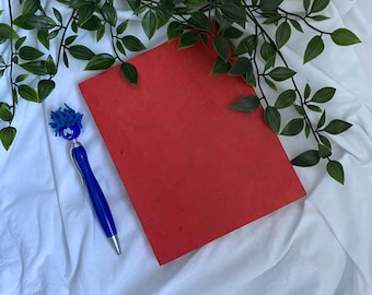 Handgemachtes Lokta Papier Notizbuch, Journal in Hauptfarbe, leere unlinierte Seiten