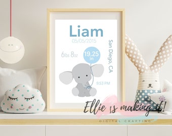 Birth Announcement Poster | Personalized Baby Gift | Baby Stats Print Sign| New Baby Gift | New Mom Gift