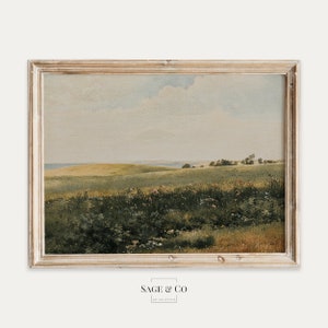 Vintage europäische rustikale Landfeld-Landschaftsmalerei | DIGITALER DOWNLOAD | Sofortige DRUCKBARE Wandkunst | Bauernhaus antiker schwermütiger Druck 21