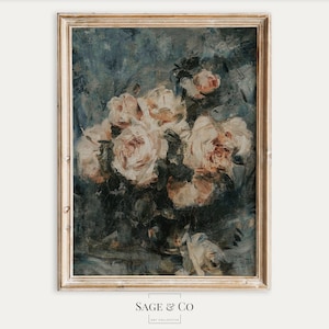 Vintage europäische rustikale Rosen Blumen Stillleben Malerei | DIGITALER DOWNLOAD | Sofortige DRUCKBARE Wandkunst | Antiker Stimmungsvoller Bauernhaus Druck 61