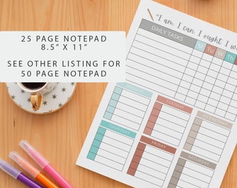 Kids Chore Chart Notepad: Homeschool Habit Tracker (25 Page)