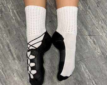 Two-Tone Poodle Socks: Irish Dance Feis Socks, Made in USA