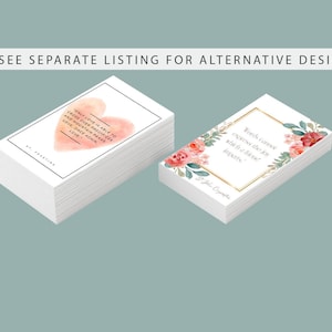 May include: Two stacks of cards with floral designs and inspirational quotes. The top card in the left stack features a pink heart with the quote "Only love is able to cross over precipices and mountain peaks. Love once again. Love." The top card in the right stack features a floral design with the quote "Birds cannot express the joy which the first white frost brings."