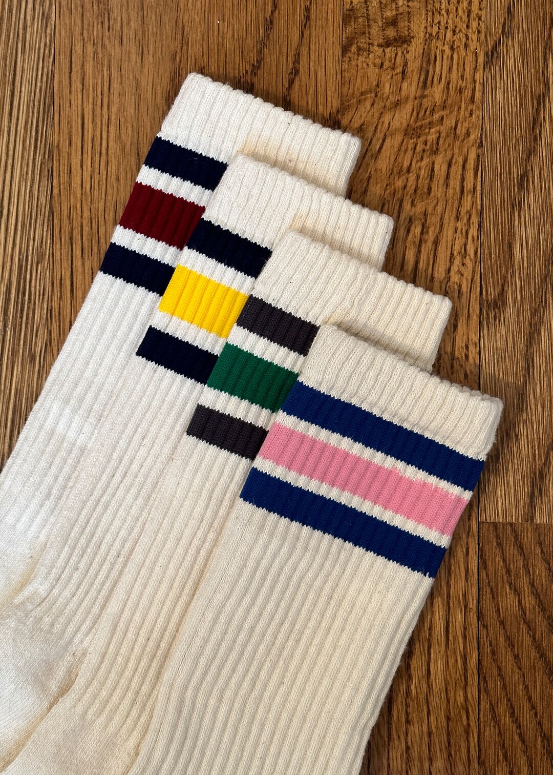 Retro Stripe Sock. Cotton Socks Made in USA. Athletic Sock. Striped ...