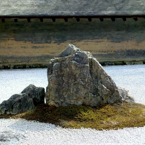 Japan, Kyoto, Zen Garden, Rock, Travel Photography, Fine Art Print, Wall Decor