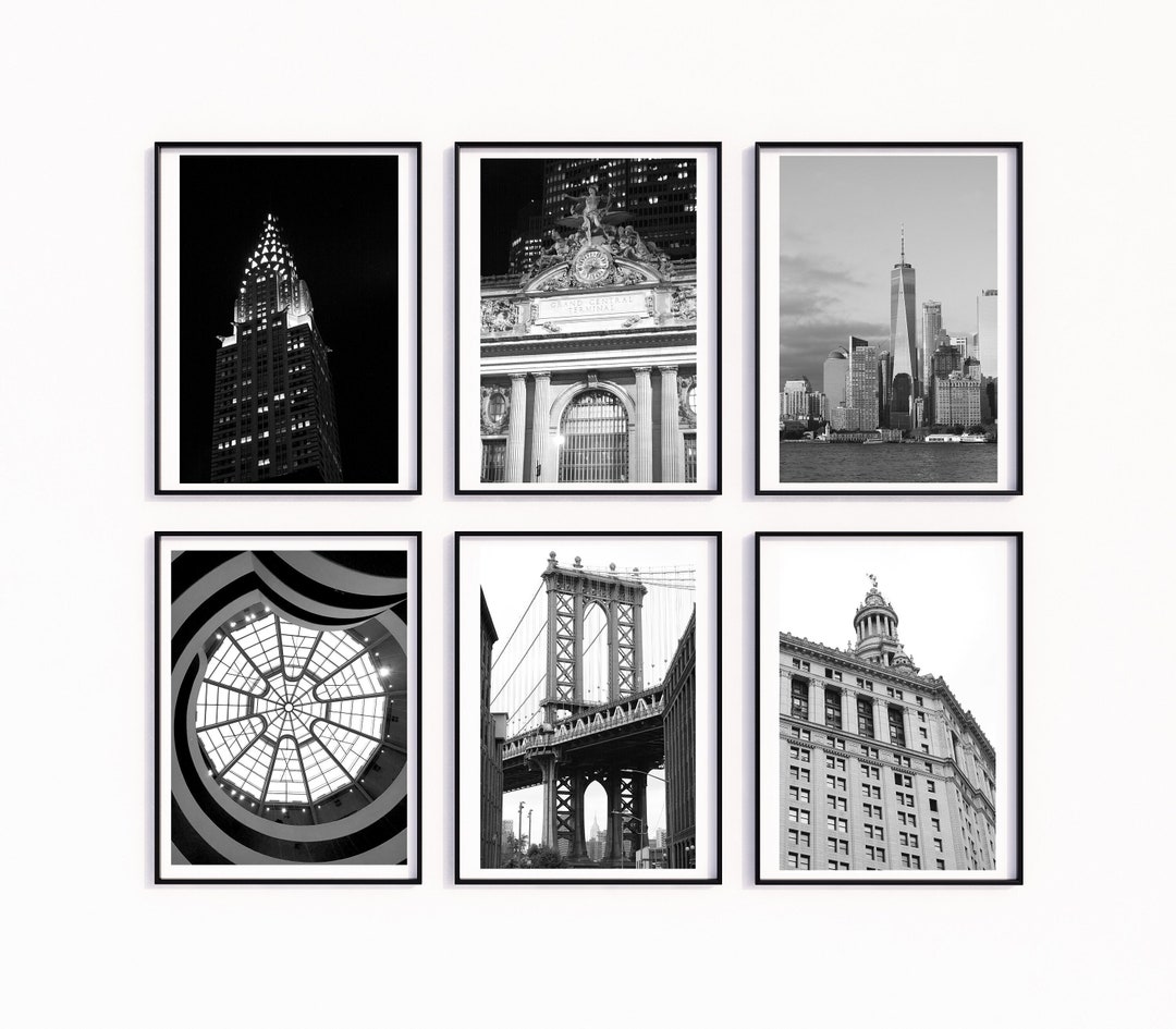 New York City Photography Print Set | Black and White Photography ...